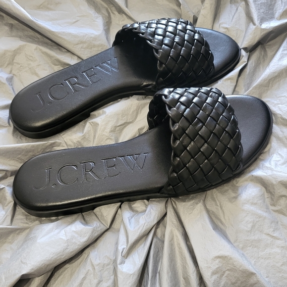 J. Crew Black Woven Leather Sandals - Picture 10 of 11